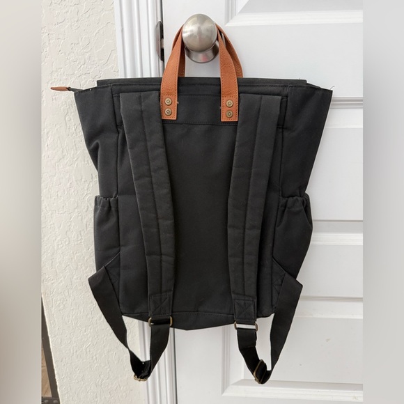 Thirty-One Black Backpack with Brown Handles - Picture 2 of 2